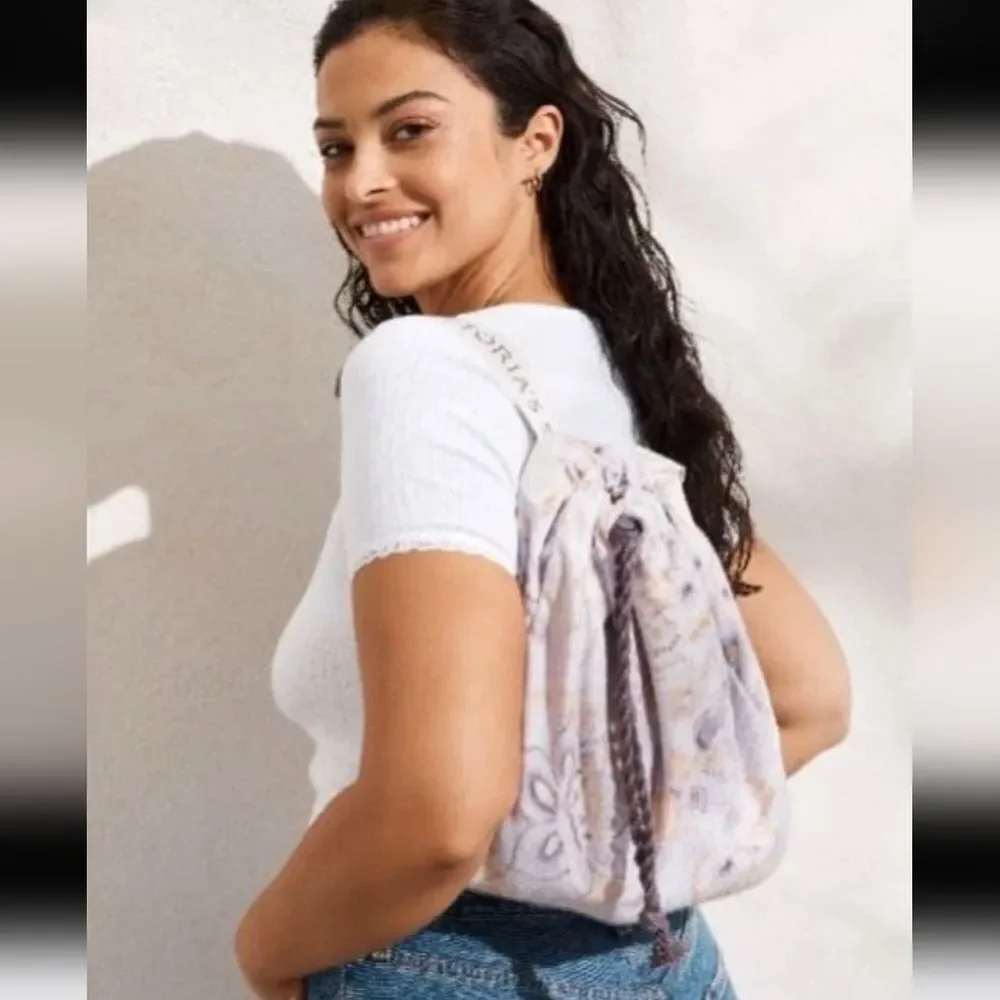 Victoria's Secret Lavender Floral Beach Towel Backpack